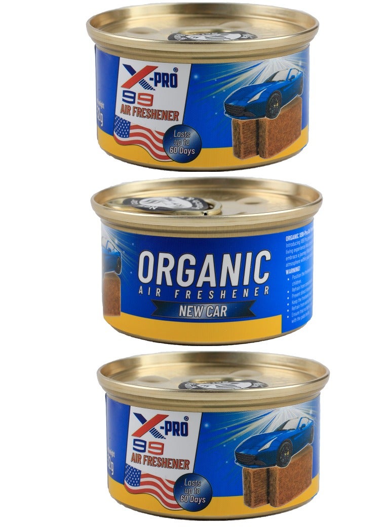 Organic Air Freshener New Car 3 pieces