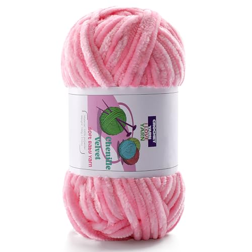 DAERBOF Plush Chenille Chunky Yarn Velvet Fluffy Yarn for Hand Knitting Baby Yarns for Crocheting Soft Making Blankets Scarves Dolls 35oz 875yds Each - Image 1