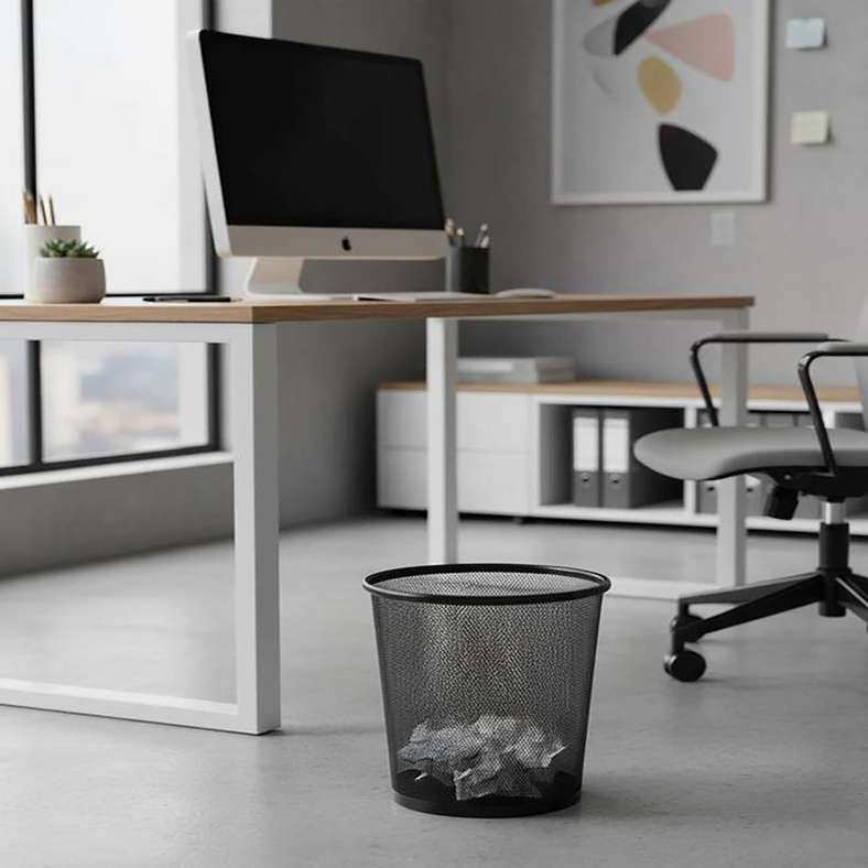Pan Home Metal Waste Bin 12L - Black - Image 1