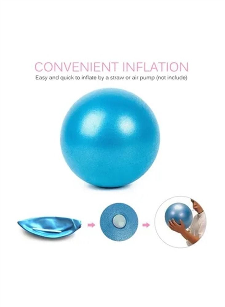 2-Piece Pilates Ball, Exercise Ball, Yoga Ball, Mini Gym Ball Soft Ball, for Yoga, Pilates, Gymnastics & Fitness, Core Training and Physical Therapy 25cm Blue - Image 2