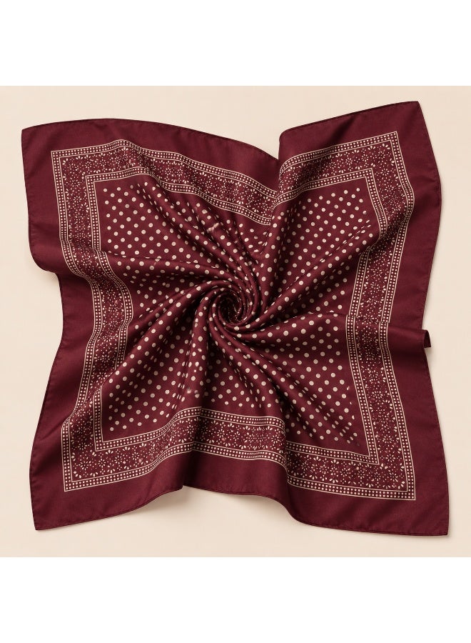 Bandana, Multipurpose Head Scarf, Neck Wrap, Face Cover, Handkerchief, Unisex, Burgundy - Image 4