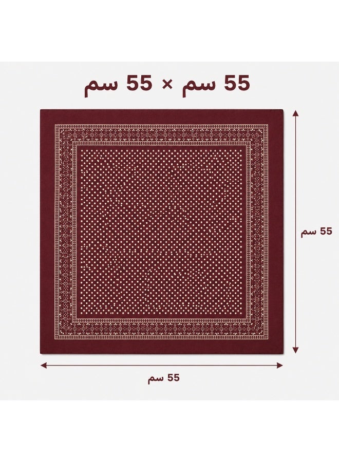 Bandana, Multipurpose Head Scarf, Neck Wrap, Face Cover, Handkerchief, Unisex, Burgundy - Image 5