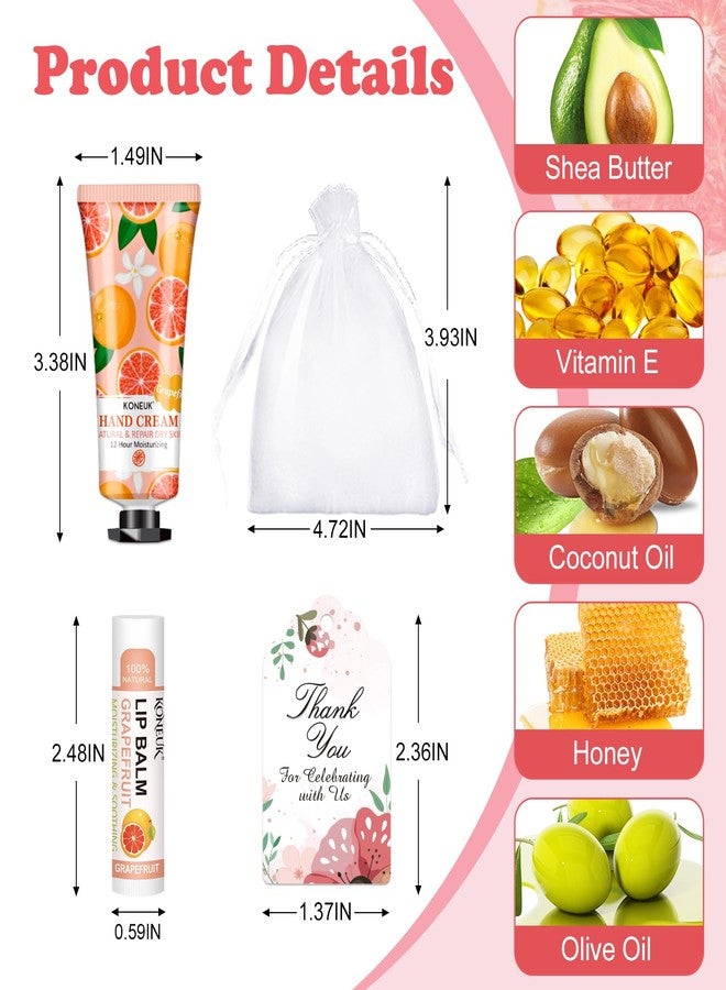 KONEUK 60 Pack Hand Cream Bulk and Lip Balm Bulk Sets, Bridal Shower Gifts, Bridesmaid Gifts and Baby Shower Party Favors for Guests, Employee Appreciation Gifts, Birthday Gifts and Small Gifts for Women - Image 3