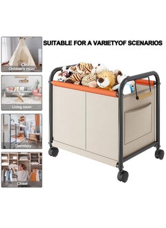 XICEN Children's Toy Organizer With Wheels for Bedrooms, Toy Rooms, Playrooms, Kids Storage Box can hold Toys, Books, Clothes, Snacks, Toy Box Organizer, Oxford Cloth Toy Boxes  - Image 3