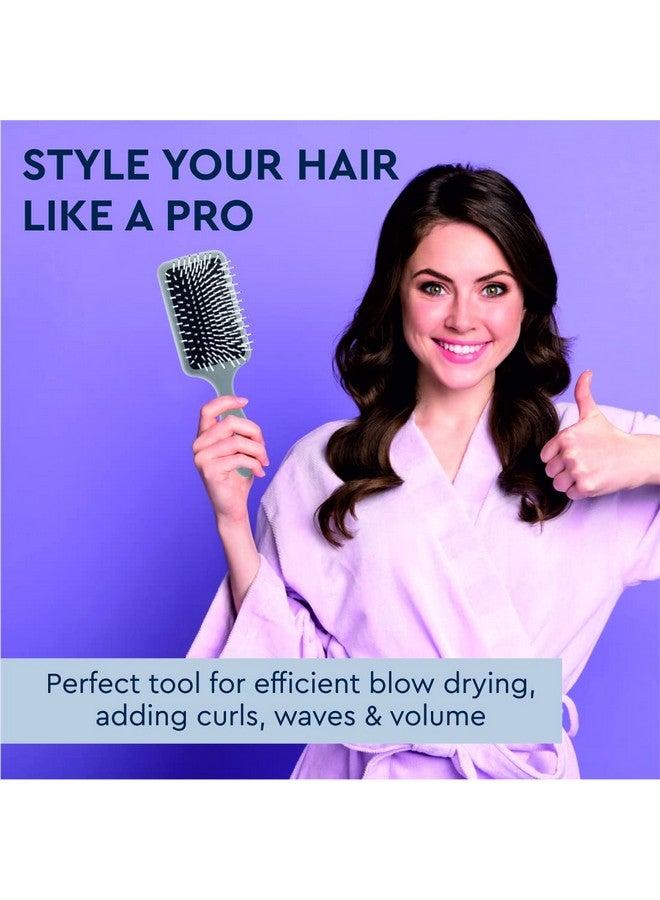 GUBB Paddle Hair Brush For Detangle & Straighten Hair - Ultra Soft & Flexible Nylon Bristles | Cushioned Hair Brush With Pin For All Hair Types - For Women, Men, Wet And Dry Hair - Serenity Hues - Image 3