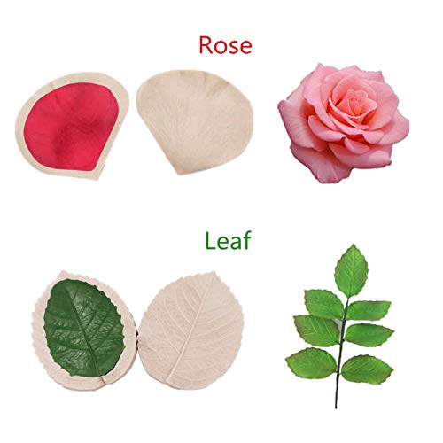 kulepin 6set Gum Paste Flowers Mold,Fondant Silicone Veining Mold,Sugarcraft Flower Making Tools for Peony Rose Lily Daisy Hydrangea Flower and Leaves Fondant Cake Decorating - Image 4