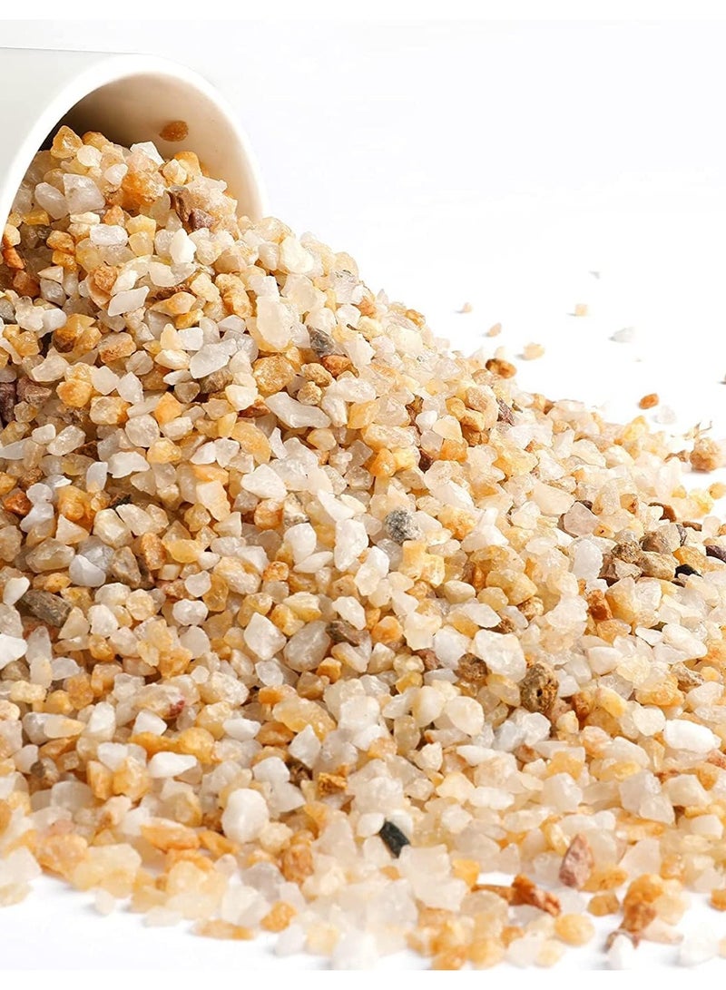 vsell24 2 كجم من الأحجار الذهبية الطبيعية الفائقة لأحواض السمك الصغيرة لتزيين المنزل وحشوات المزهريات 4-8 مم - Image 1