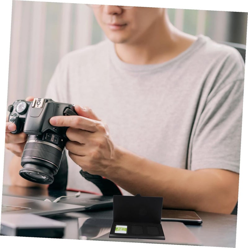 SMASOLO Memory Card Storage Case 2pcs, Portable Hard Shell Flash Card Holder with 3 Slots, Black Compact Organizer for Photography Supplies and Travel - Image 5