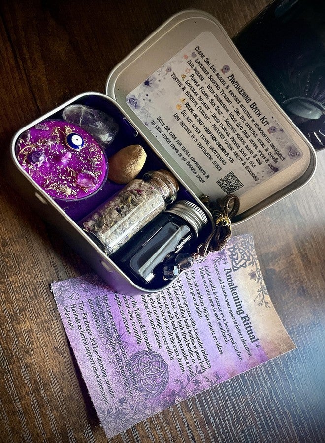 Awakening Bath & Shower Ritual & Spell Kit | Psychic & Spiritual Development | Stronger Than Florida Water | Lavender Herbal Salts | White Magic | Uncrossing Incense (FMB - Purple) - Image 2