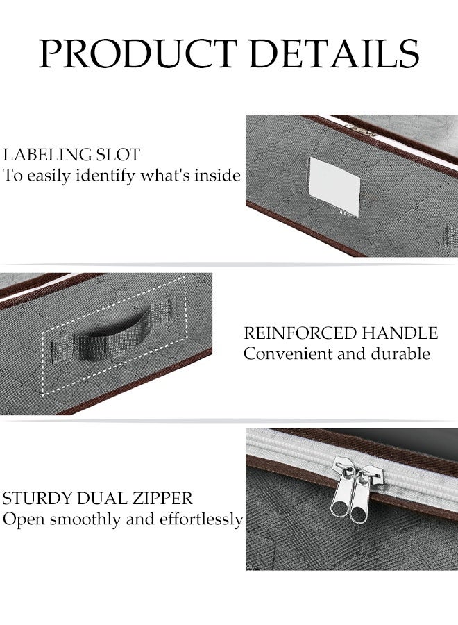 DUNISO 2 Pack Large Clothes Storage Bag，Waterproof Moving Tote Bag，Foldable Storage Containers，With Zipper and Reinforced Handle，Dustproof,for Blankets and Quilts, Bedding, Sweater, Pillow - Image 3