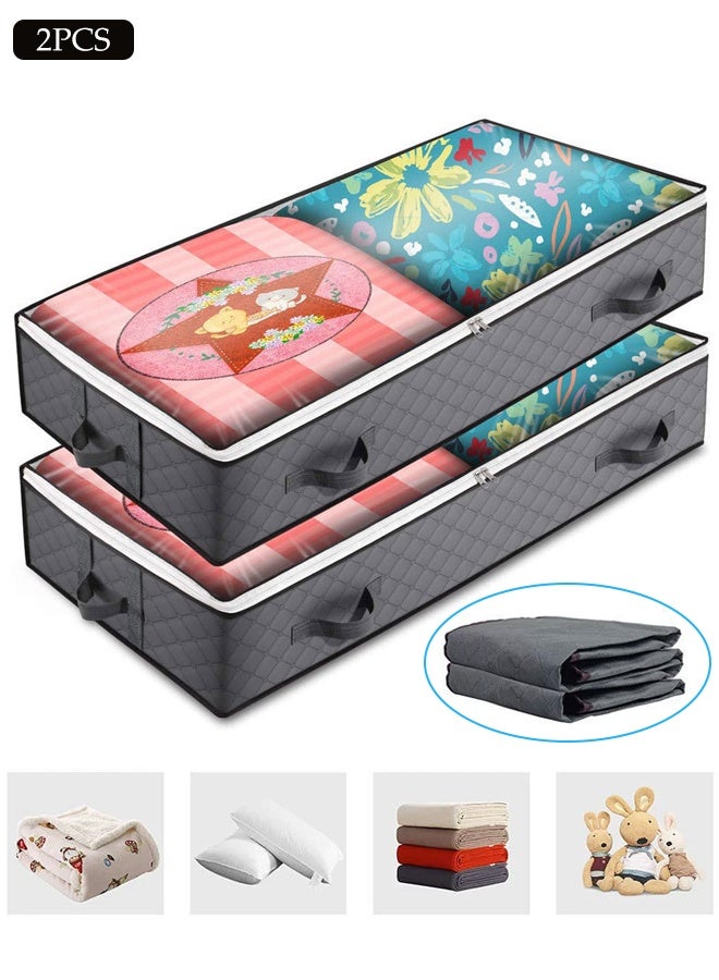 DUNISO 2 Pack Large Clothes Storage Bag，Waterproof Moving Tote Bag，Foldable Storage Containers，With Zipper and Reinforced Handle，Dustproof,for Blankets and Quilts, Bedding, Sweater, Pillow - Image 1