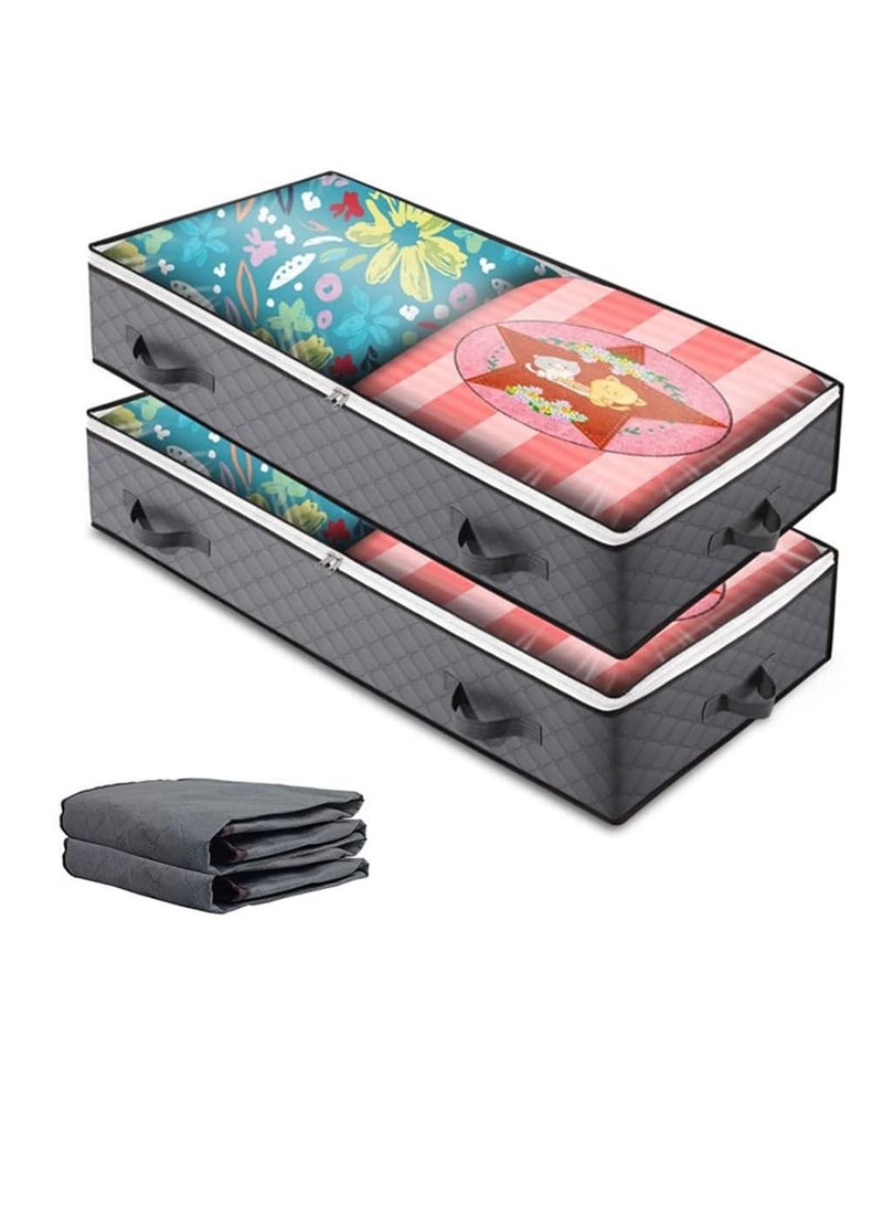 DUNISO 2 Pack Large Clothes Storage Bag，Waterproof Moving Tote Bag，Foldable Storage Containers，With Zipper and Reinforced Handle，Dustproof,for Blankets and Quilts, Bedding, Sweater, Pillow  - Image 1