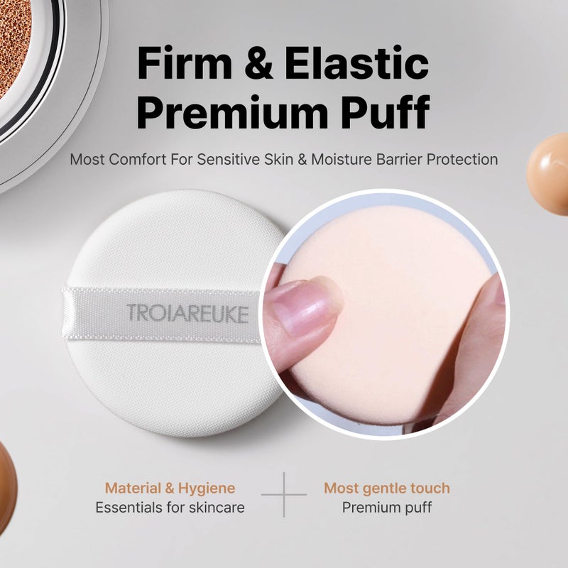 TROIAREUKE A+ Cushion Foundation (Shade 23) I Natural Coverage Foundation Makeup, Moisturizing Finish for Sensitive, Oily, Combination Skin, Skin Care Cushion I Korean Aesthetic Makeup - Image 5