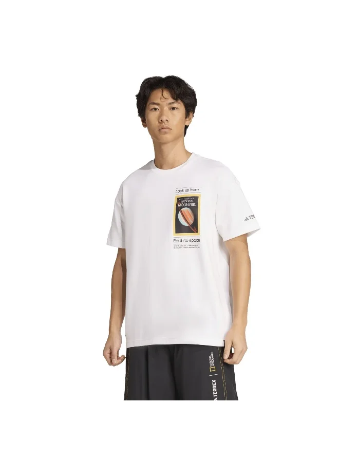 Adidas Adidas Ng U Ar F Gfx T White Graphic Tee (Short Sleeve) T-Shirts For Unisex