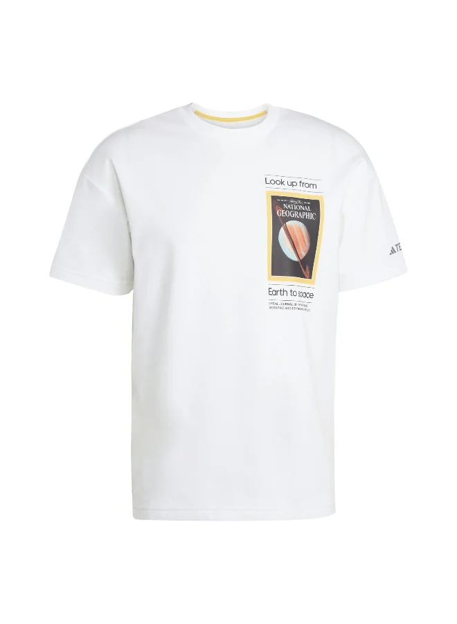 Adidas Adidas Ng U Ar F Gfx T White Graphic Tee (Short Sleeve) T-Shirts For Unisex