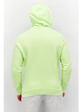 Reebok Men Sports Fit Long Sleeve Brand Logo Hoodie, Green  - Image 3