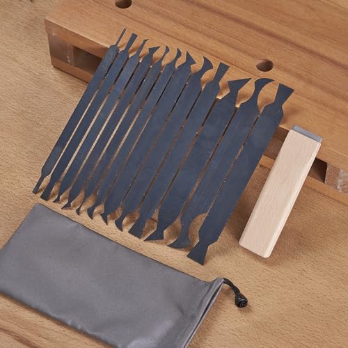 HERMIT TOOLS New Cabinet Scraper Cards asnd Cabinet Scraper Burnisher with 12 Piece Multi-Shaped Scraper Set Suitable for Various Small space and Small-Sized Tasks(HTCSCS13) - Image 2