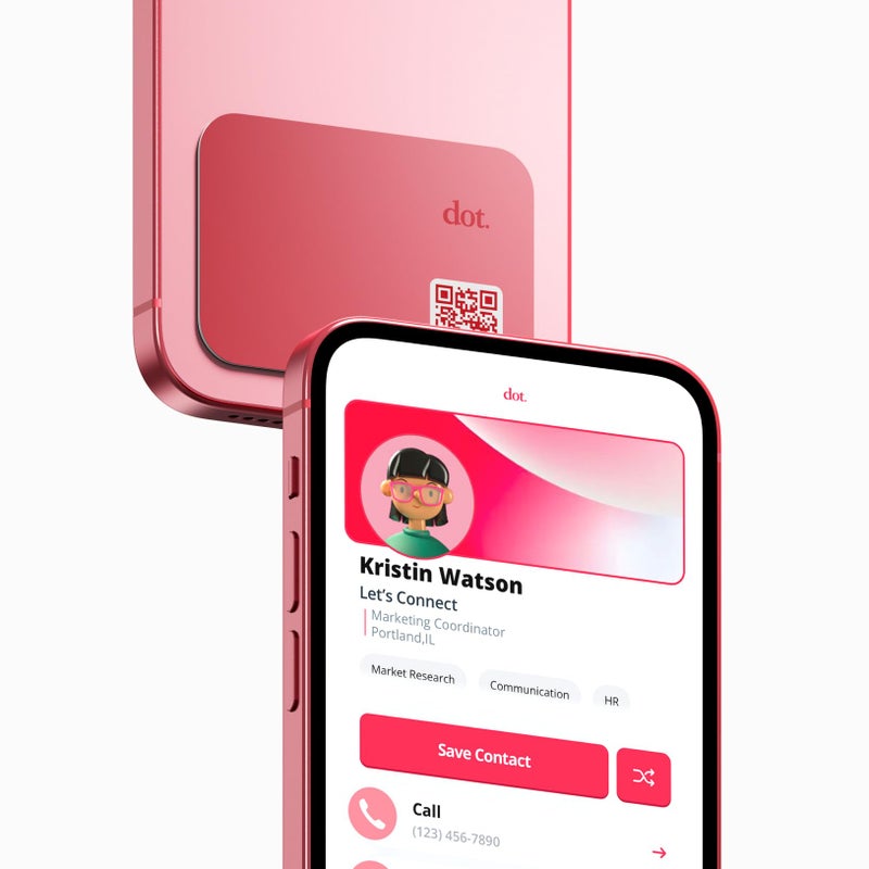 dot. Thin - Digital Business Card - Tap Compatible with iPhone & Android (Red) - Image 1