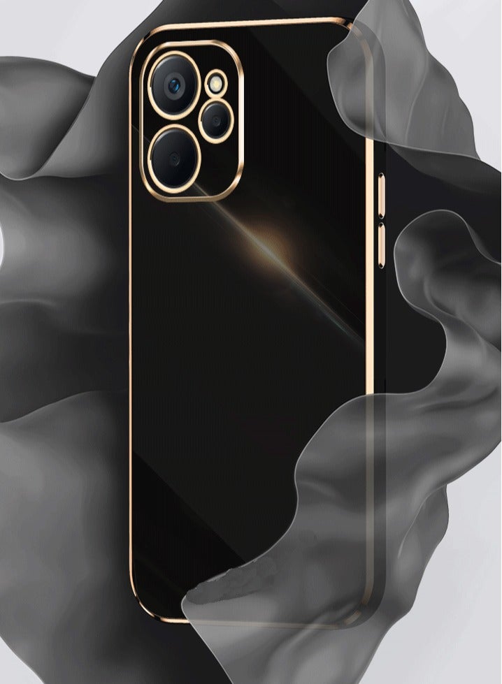 realme 9i 5G Black Mobile Phone Case Cover, Luxury Plating Soft Back Cover, Raised Full Camera Protection - Image 4