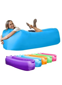 Mike Music Inflatable Lounger Air Sofa Chair–Camping & Beach Accessories–Portable Water Proof Couch for Hiking, Picnics, Outdoor, Blue  - Image 1