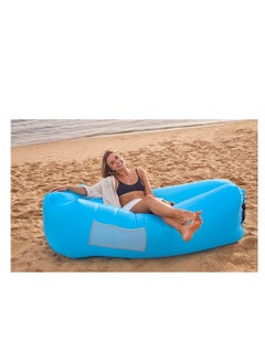 Mike Music Inflatable Lounger Air Sofa Chair–Camping & Beach Accessories–Portable Water Proof Couch for Hiking, Picnics, Outdoor, Blue  - Image 3