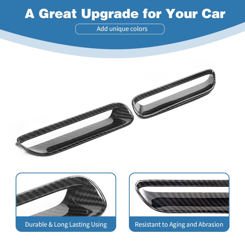 PDKLIN for Challenger Hood Scoop Vent Cover Trim Bezel Carbon Fiber for Dodge Challenger 2009 2010 2011 2012 2013 2014 Black Carbon Fiber Exterior Accessories 2pcs - Image 5