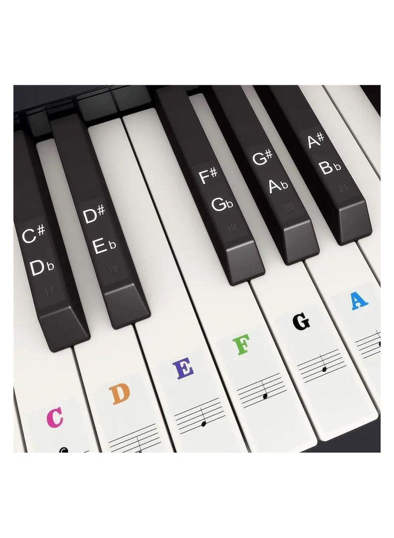 Stickers For Musical Keys Electronic Notes Black And White Stickers For 37 49 54 61 88  - Image 1