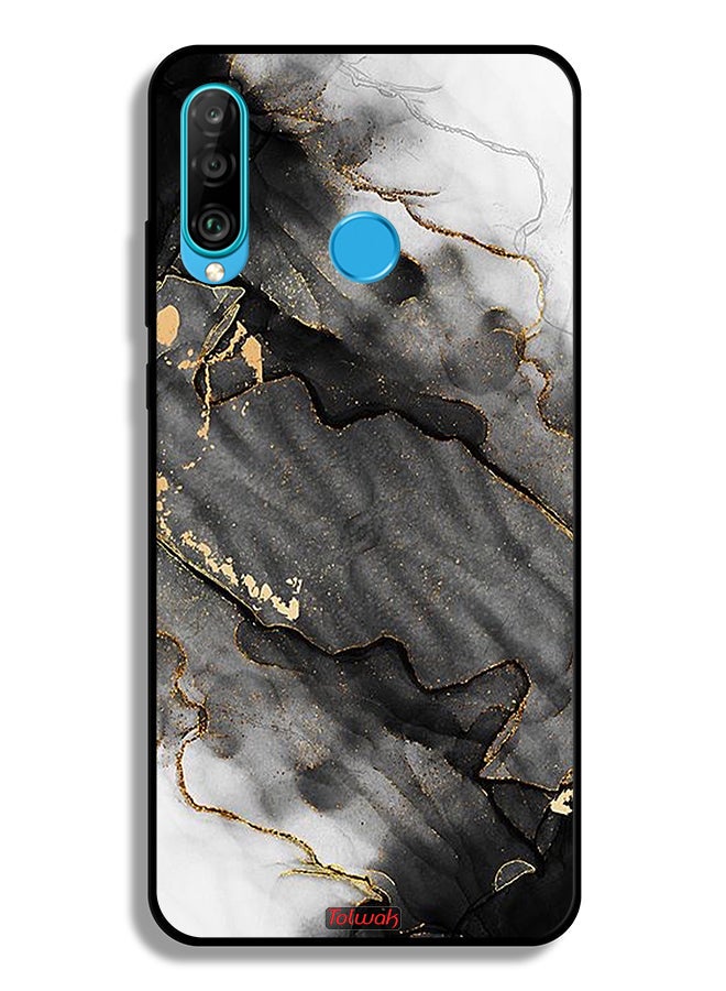 Tolwak Huawei P30 lite Protective Case Cover Glitter Marble - Image 2
