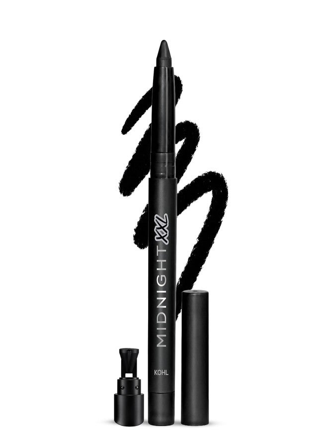 RENEE Midnight XXL Kajal | Black Kohl Pencil with Built-in Sharpener | Waterproof, Smudge-proof, 24Hr Long-Lasting | Ultra-Rich Pigment, Smooth Glide | 1.5g - Image 1