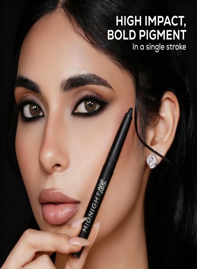 RENEE Midnight XXL Kajal | Black Kohl Pencil with Built-in Sharpener | Waterproof, Smudge-proof, 24Hr Long-Lasting | Ultra-Rich Pigment, Smooth Glide | 1.5g - Image 5