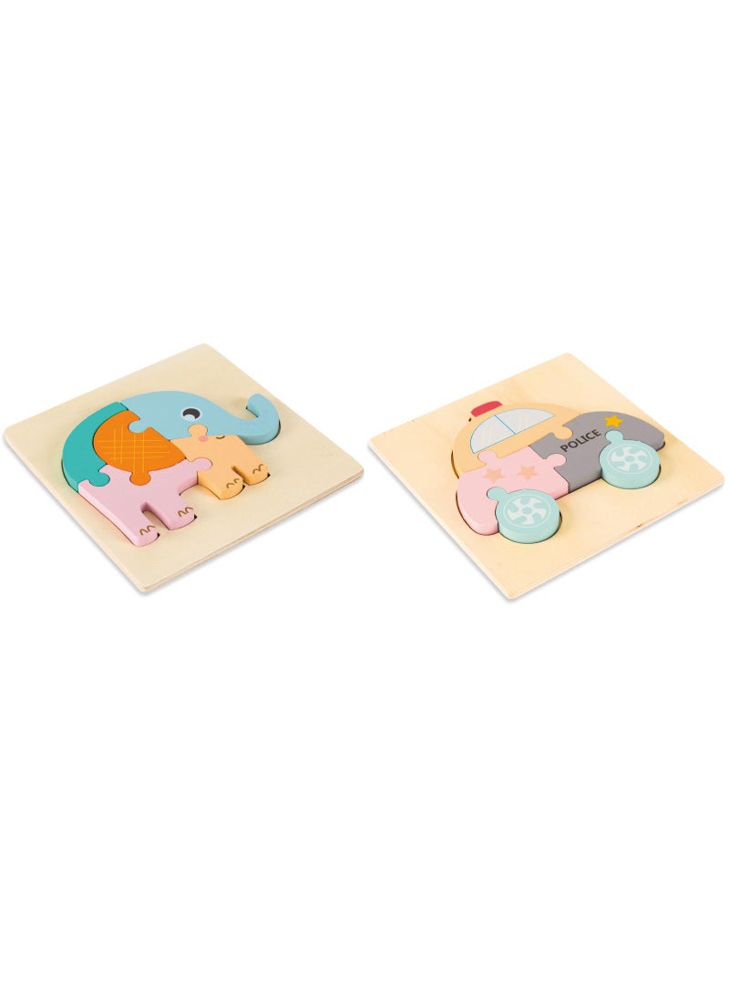 Y&D 2 Piece Set Children's Wooden 3D Puzzle Toy - Image 1