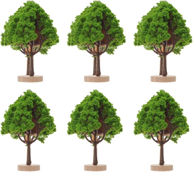Cabilock 6pcs Miniature Landscape Tree Lifelike Scenery Decor for Sand Table Dioramas Train Models and Architectural Layouts Realistic Faux Trees for Projects - Image 1