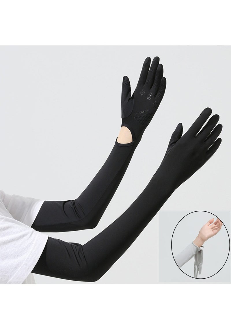 Women's Summer Sunscreen Ice Silk Gloves Anti-Uv Cool Feeling Gloves Outdoor Sports Riding Gloves Driving Gloves - Image 1