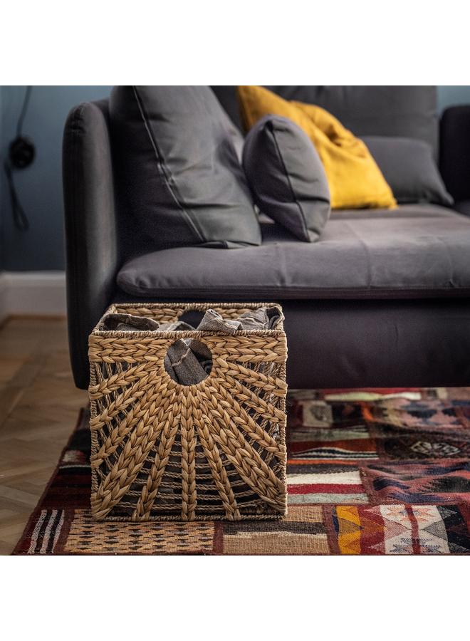 Zaboon Basket, Natural Water Hyacinth/Seagrass, 32X33X32 Cm - Image 3