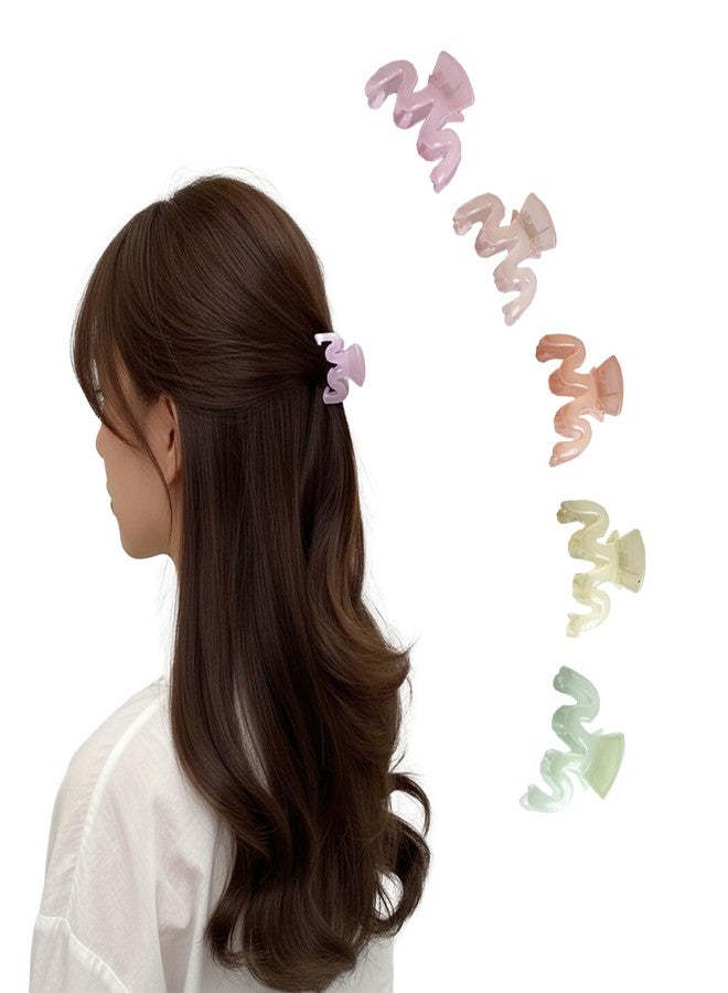 KARP Hair Clips for Women Girls 5 Pcs Clutcher With 20Pcs Rubber Band for Thin/Medium Fine Hair Non-Slip Tiny Claw Fits All Type Hair (5Pcs Hair Claws With Rubber -Style-2) - Image 1