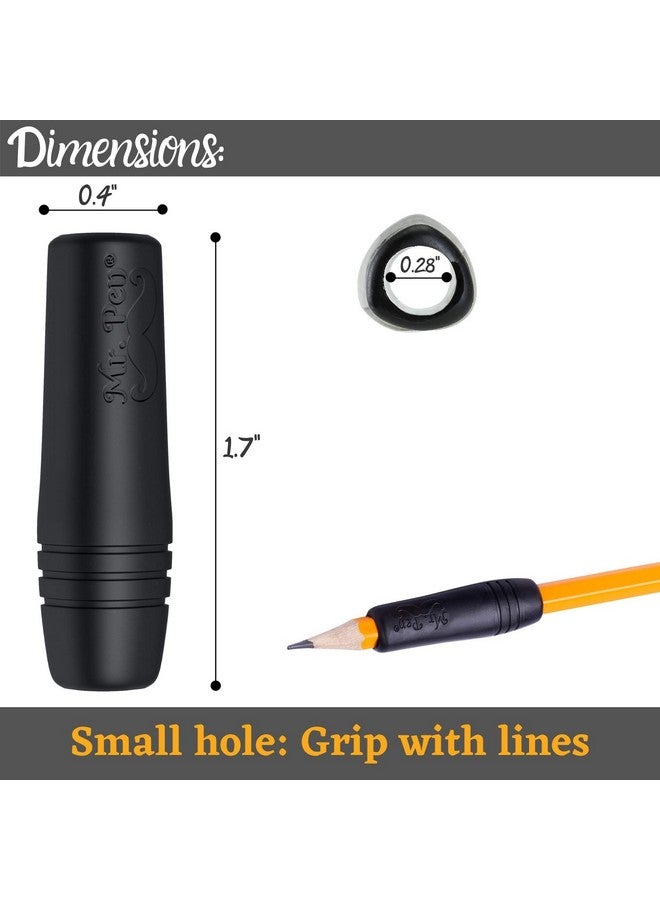 مستر. بين مقبض قلم رصاص وقلم من السيليكون باللون الأسود، عبوة من 12 قطعة، مثالي لالتهاب المفاصل والتهاب الأوتار - Image 4