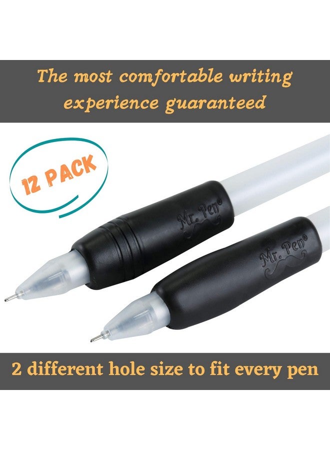 مستر. بين مقبض قلم رصاص وقلم من السيليكون باللون الأسود، عبوة من 12 قطعة، مثالي لالتهاب المفاصل والتهاب الأوتار - Image 2