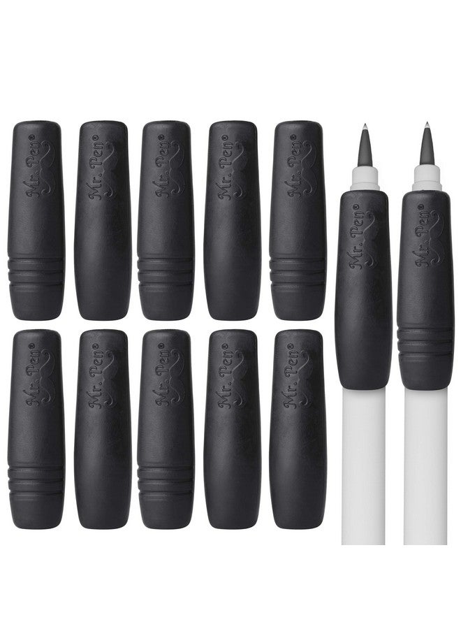 مستر. بين مقبض قلم رصاص وقلم من السيليكون باللون الأسود، عبوة من 12 قطعة، مثالي لالتهاب المفاصل والتهاب الأوتار - Image 1