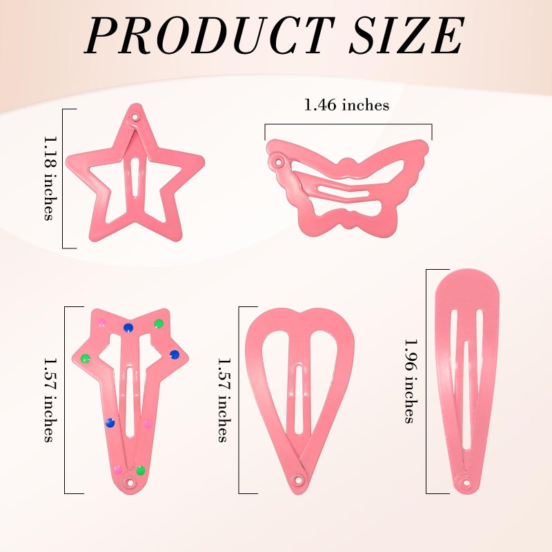 obeoby 82 Pcs 5 Styles Colorful Hair Clips for Girls, Metal Snap Hair Clips Cute Pattern Barrettes for Kids Baby Toddlers Accessories Birthday Gifts Easter Basket Stuffers - Image 2