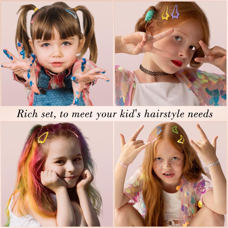 obeoby 82 Pcs 5 Styles Colorful Hair Clips for Girls, Metal Snap Hair Clips Cute Pattern Barrettes for Kids Baby Toddlers Accessories Birthday Gifts Easter Basket Stuffers - Image 4