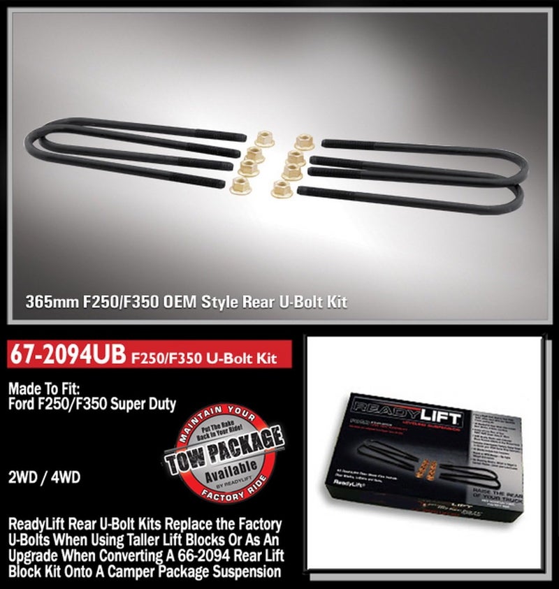 ReadyLift مجموعة مسامير U طويلة دائرية Readylift 67-2094UB M14 365mm لسيارات فورد سوبر ديوتي - Image 2
