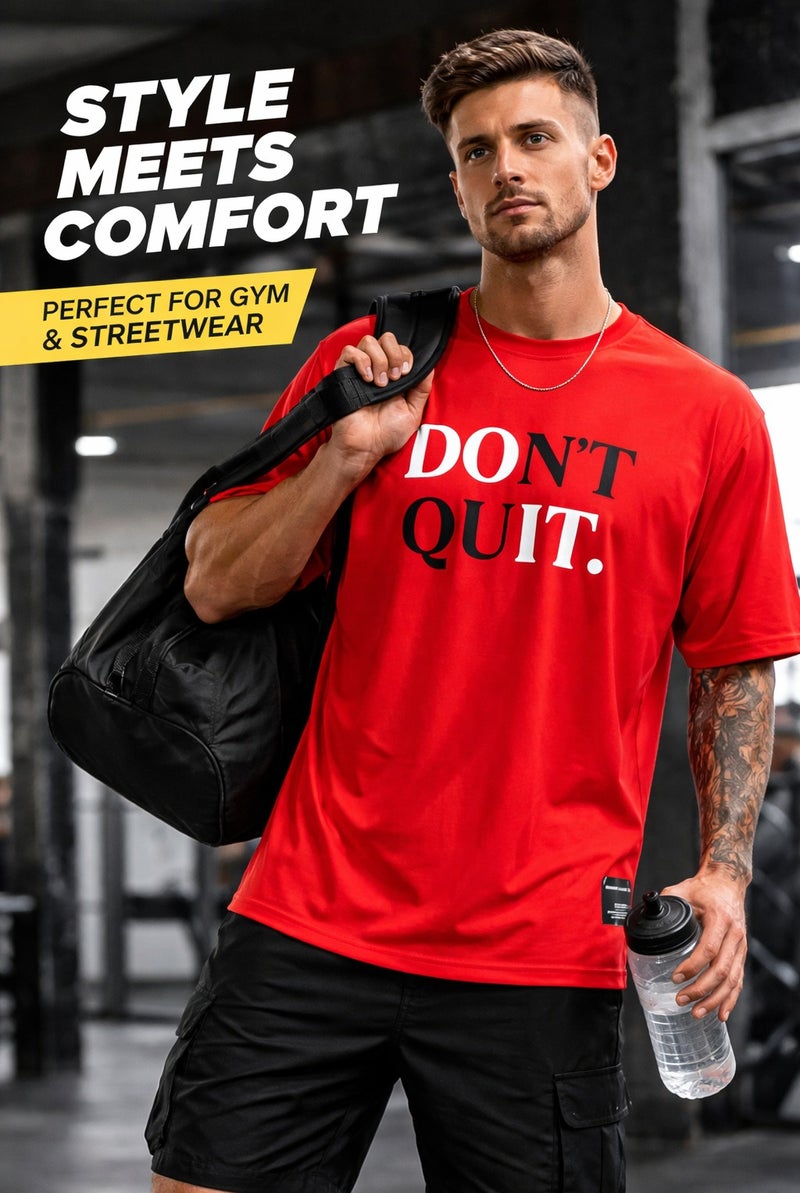 Gravity Force Men’s Oversized T-Shirt | 100% Cotton Drop Shoulder Loose Fit | Breathable Casual Gym Streetwear Tee for Summer - Image 5