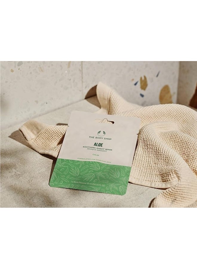 THE BODY SHOP Aloe Soothing Sheet Mask – Hydrates & Calms Sensitive Skin | 24hr Moisture | Made with 97% Natural-Origin Ingredients & Aloe Vera - Image 3