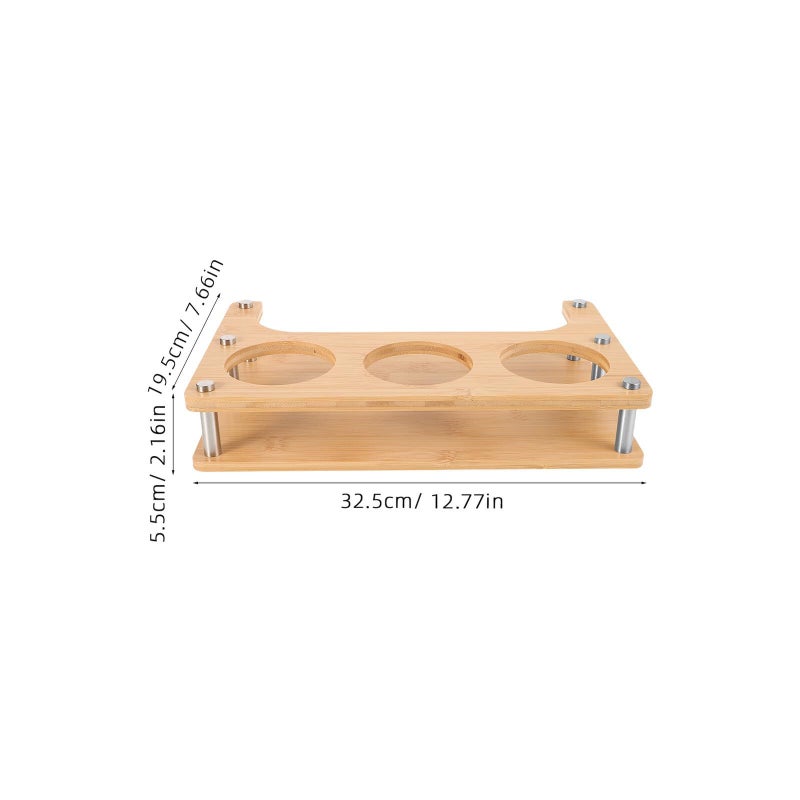 Wooden 3 Compartment Spice Rack Organizer 8x8x8cm Countertop Holder - Image 3