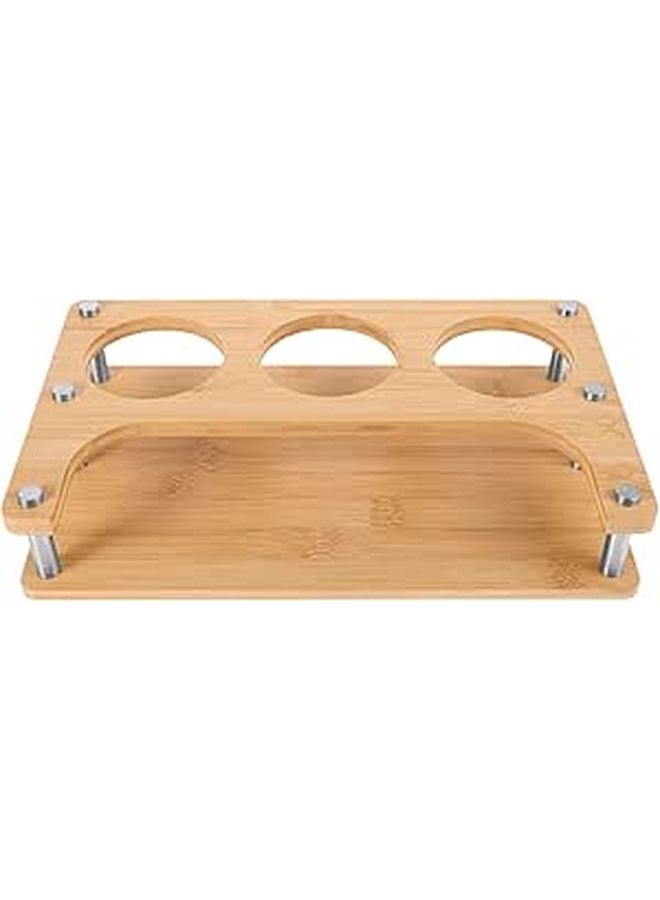 Wooden 3 Compartment Spice Rack Organizer 8x8x8cm Countertop Holder - Image 1