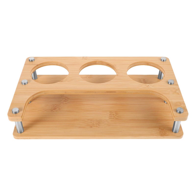 Wooden 3 Compartment Spice Rack Organizer 8x8x8cm Countertop Holder - Image 2