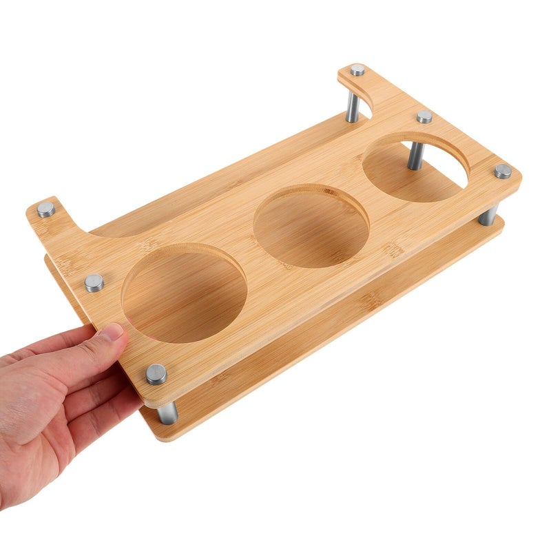 Wooden 3 Compartment Spice Rack Organizer 8x8x8cm Countertop Holder - Image 5