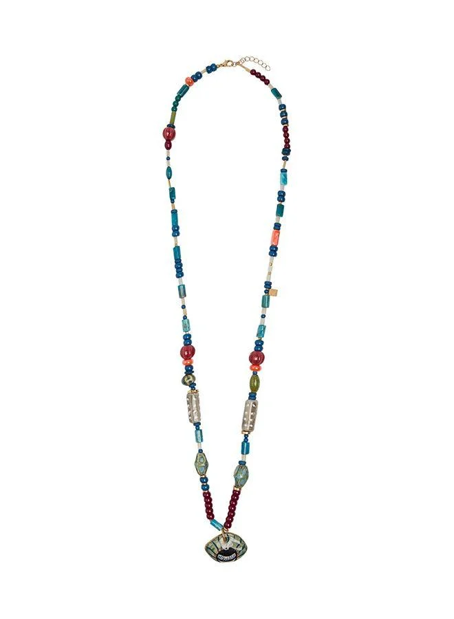Long Necklace With Multicolour Beads