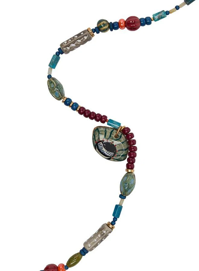 Parfois Multicolour Long Necklace With Multicolour Beads for Women | Best Price UAE