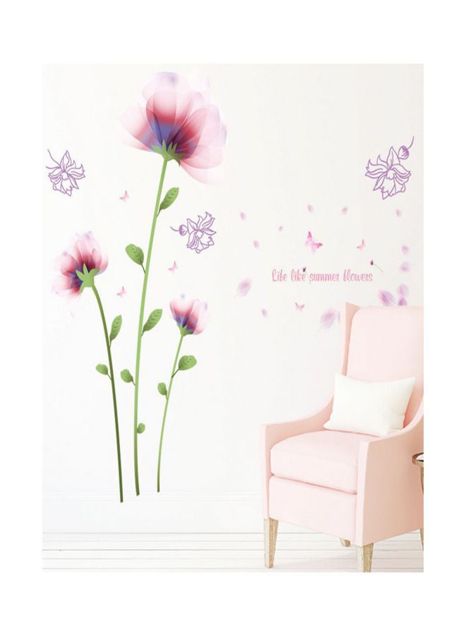 نيبمينينت Qiangtie Floral Wall Sticker Pink/Green/Blue 60x90cm - Image 1